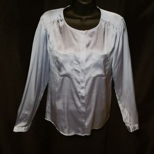 Ice Blue Satin LOFT Blouse